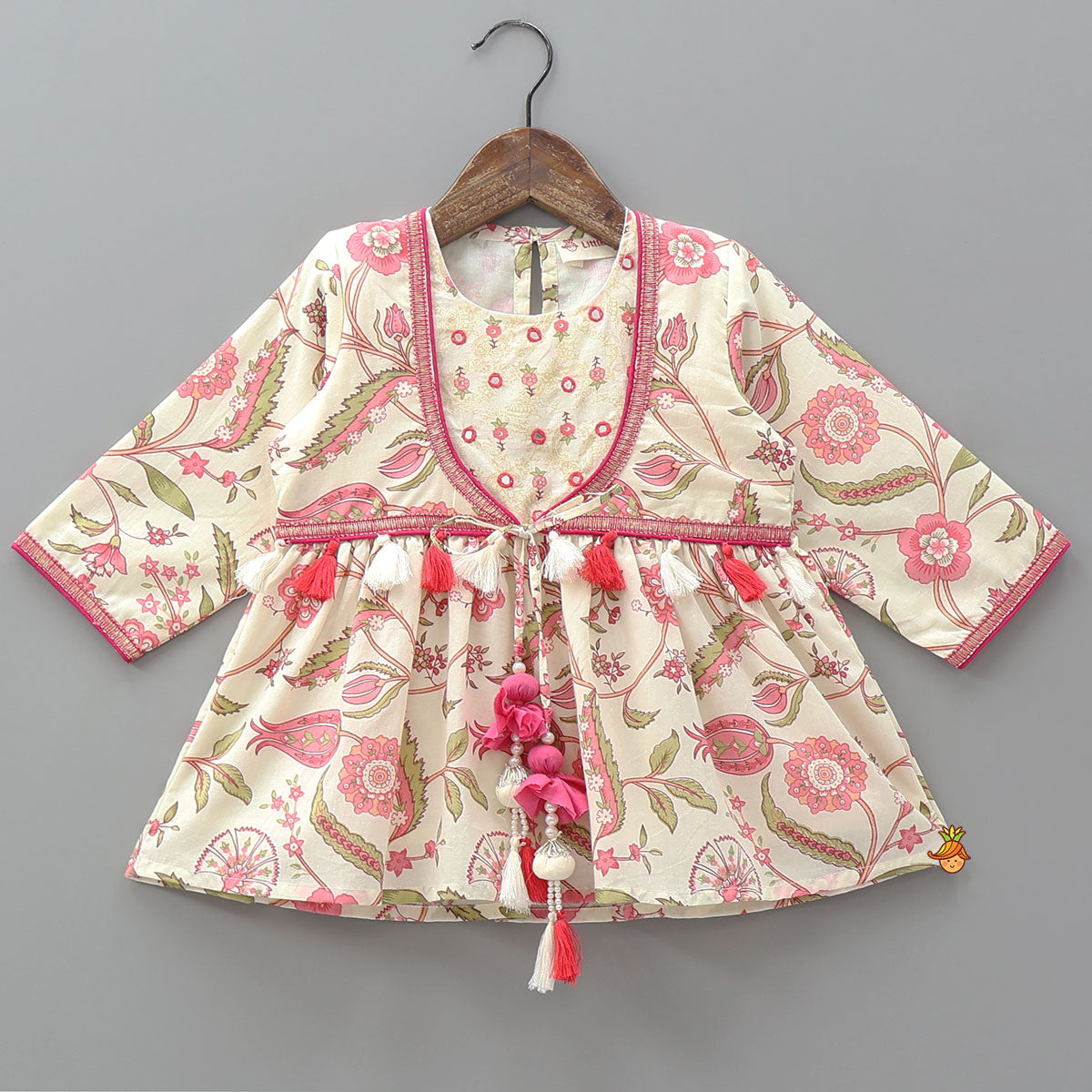 Printed Flap Top And Sharara With Matching Dupatta