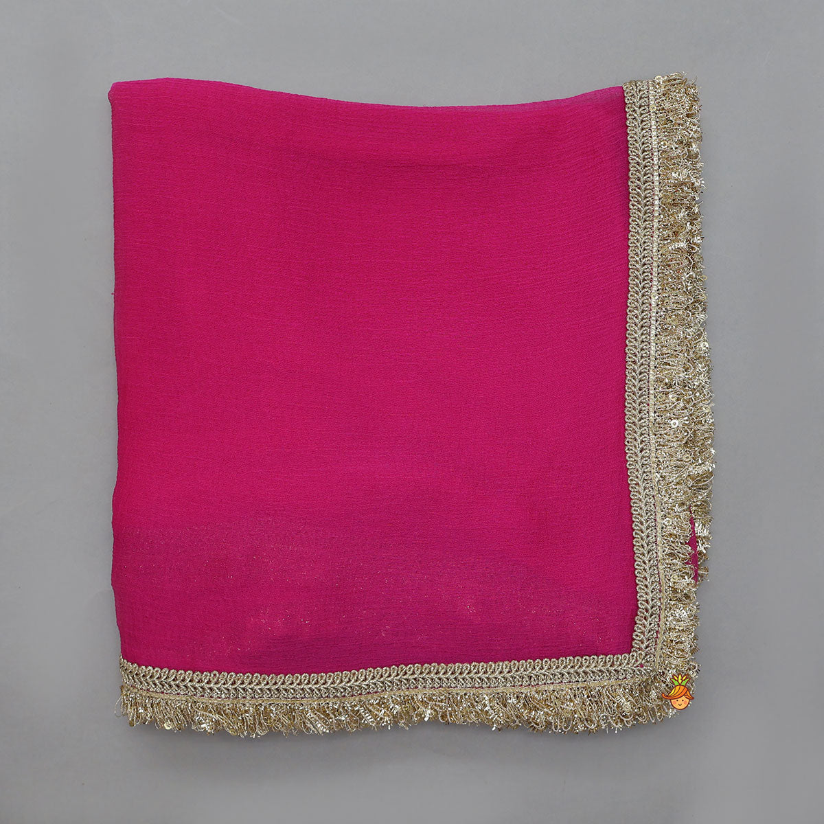 Floral Motif Work Top And Flared Lehenga With Matching Dupatta