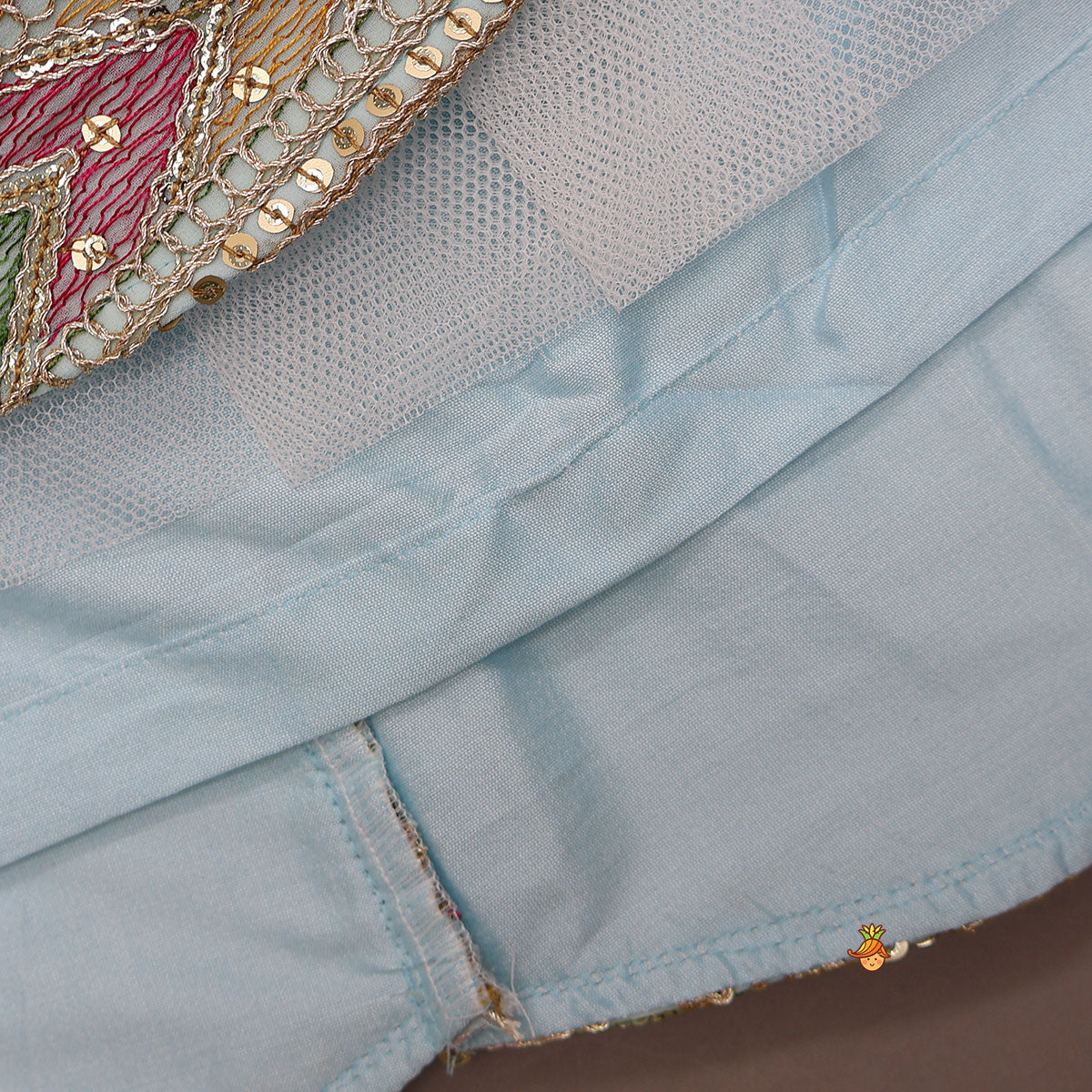Pre Order: Elegant Zardozi Dori Embroidered Crop Top With Flared Lehenga