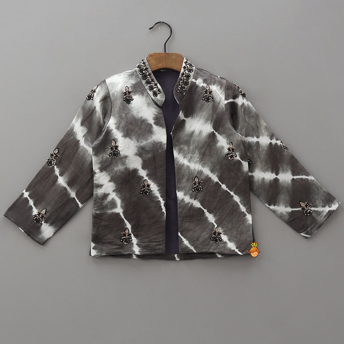 Pre Order: Kurta With Tie Dye Printed Jacket And Pyjama