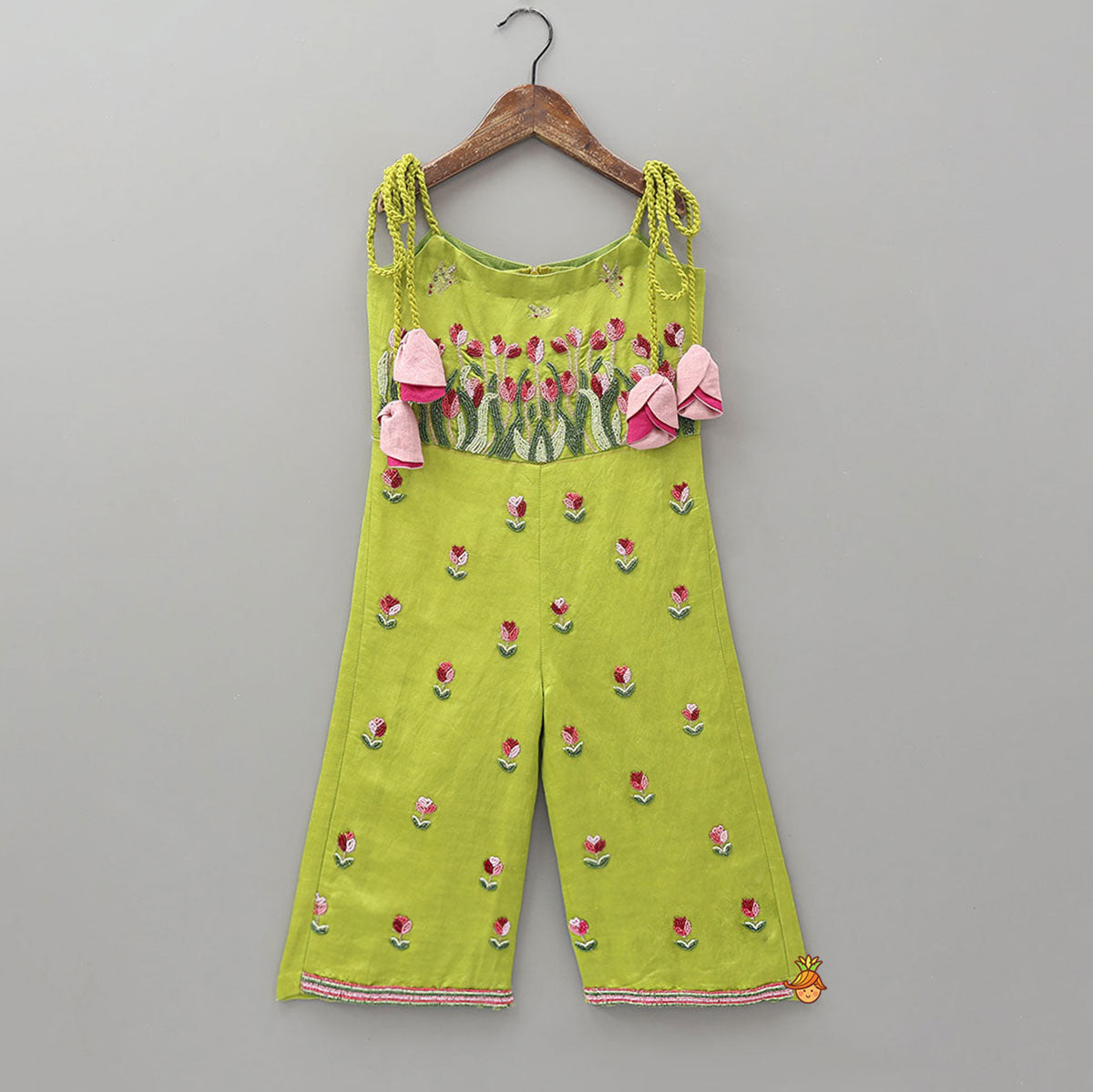Pre Order: Tie-Up Shoulder Strap Embellished Jumpsuit