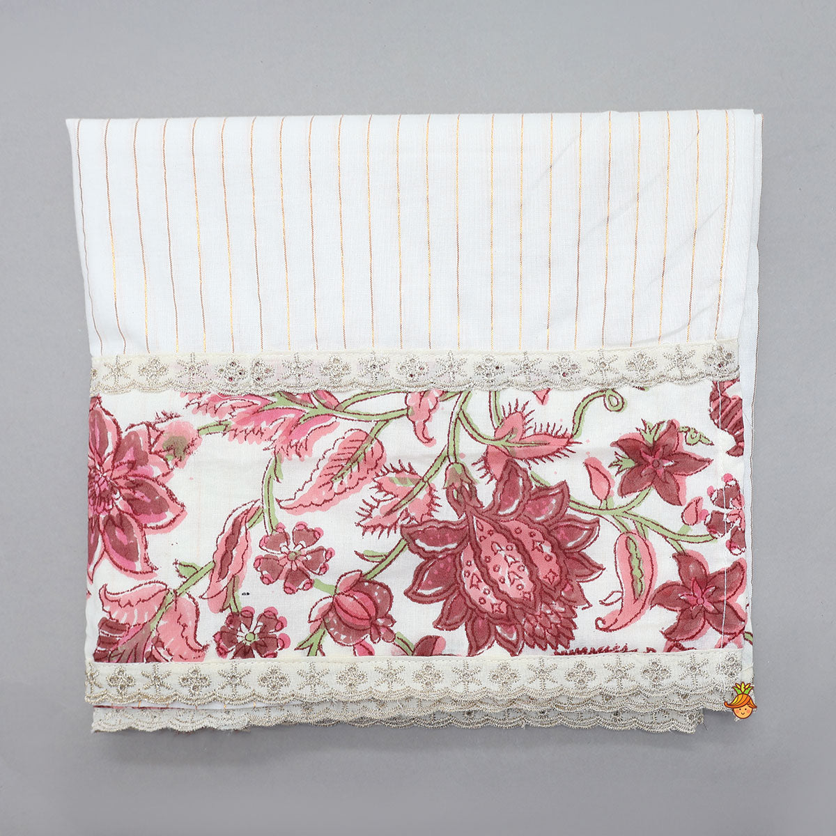 Pre Order: Hand Block Printed Crop Top And Pleated Hem Lehenga With Matching Dupatta