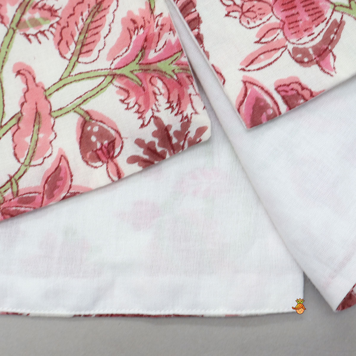 Pre Order: Floral Printed Kurta And Matching Jacket With Lurex Striped Dhoti
