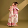 Ethnic Kurta And Chevron Printed Jacket With Matching Dhoti twinning model image 2