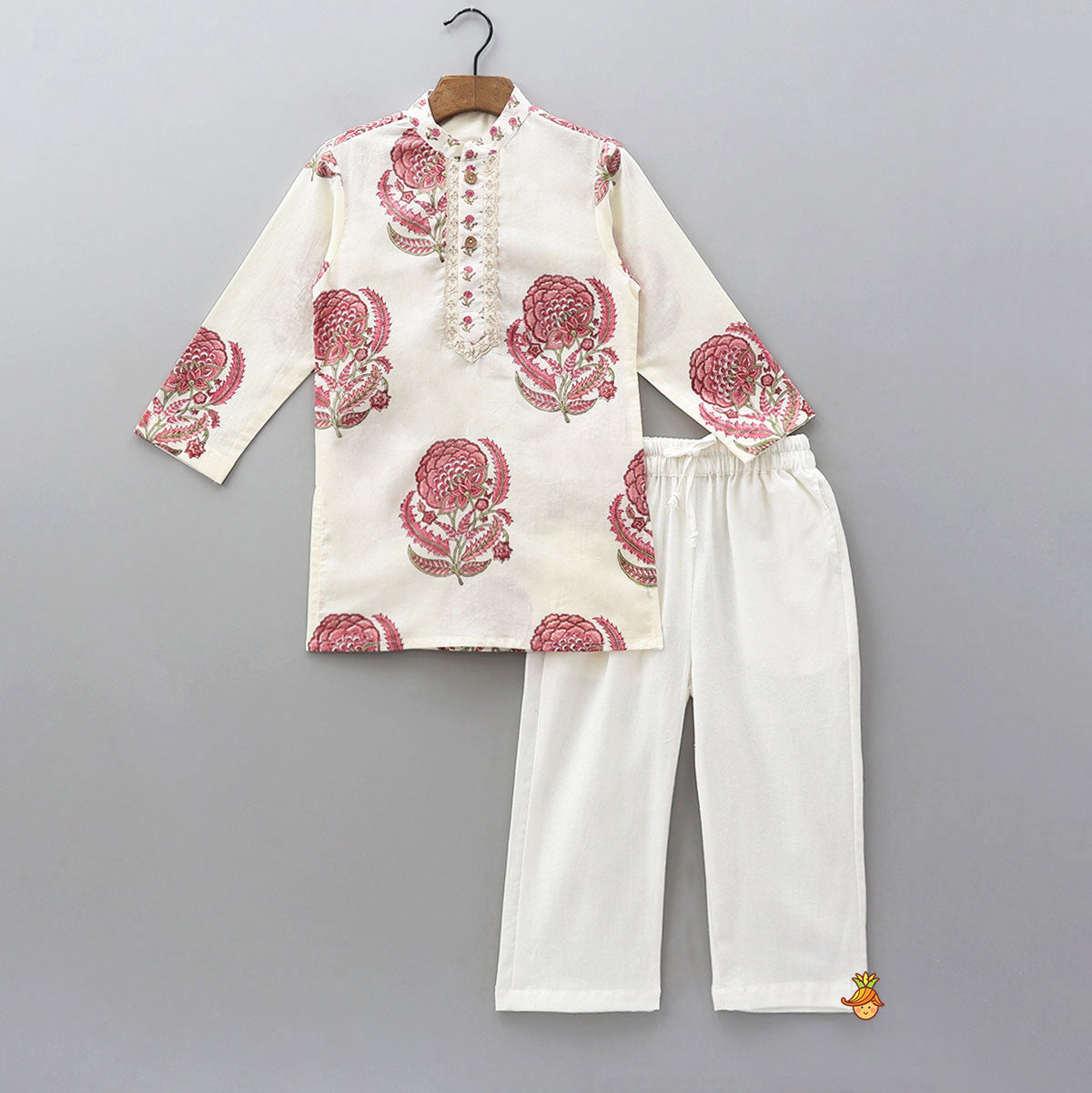 Pre Order: Front Placket Cotton Kurta And Pyjama