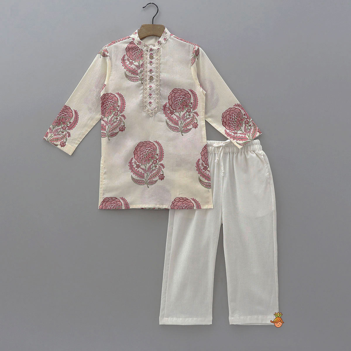 Pre Order: Front Placket Cotton Kurta And Pyjama
