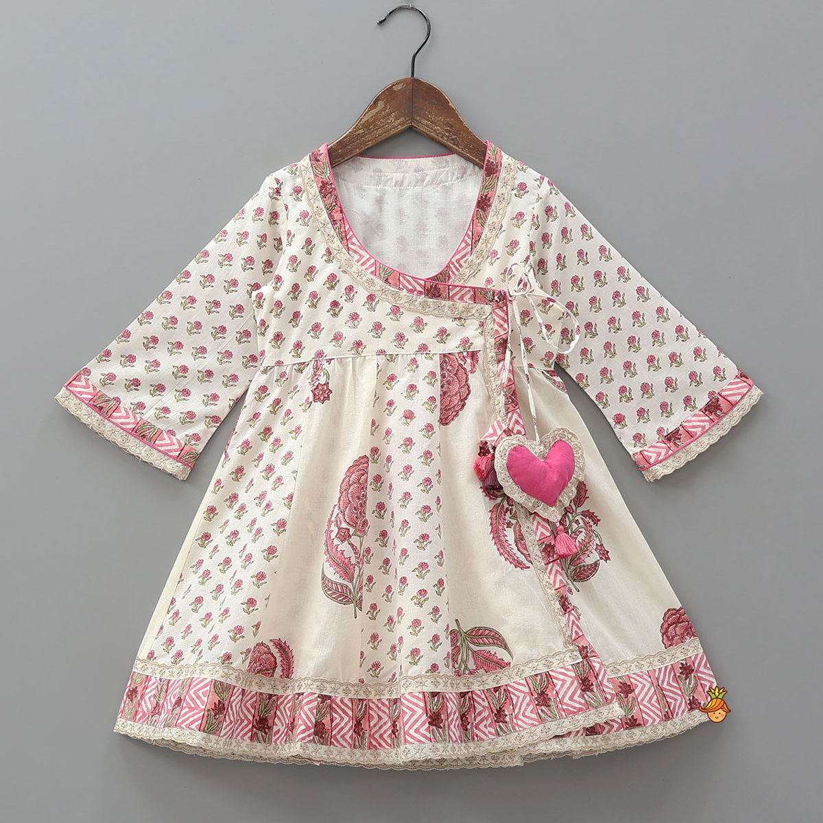 Pre Order: Sweetheart Tassel Detailed Angarkha Kurti And Pant