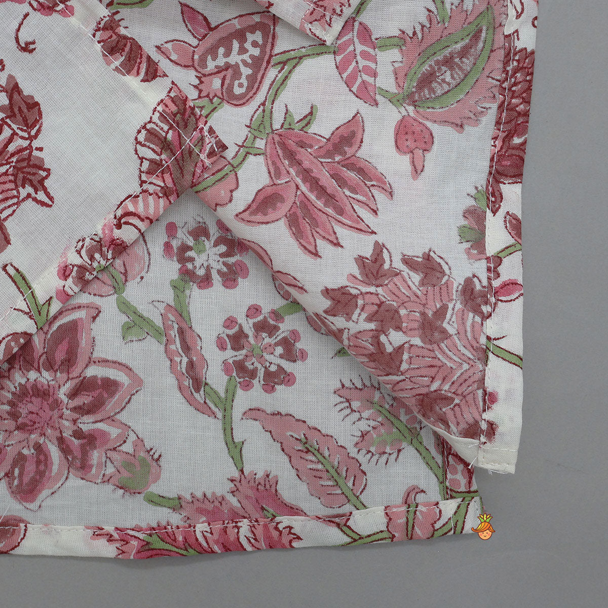 Pre Order: Hand Block Floral Printed Front Open Kurta And Pyjama