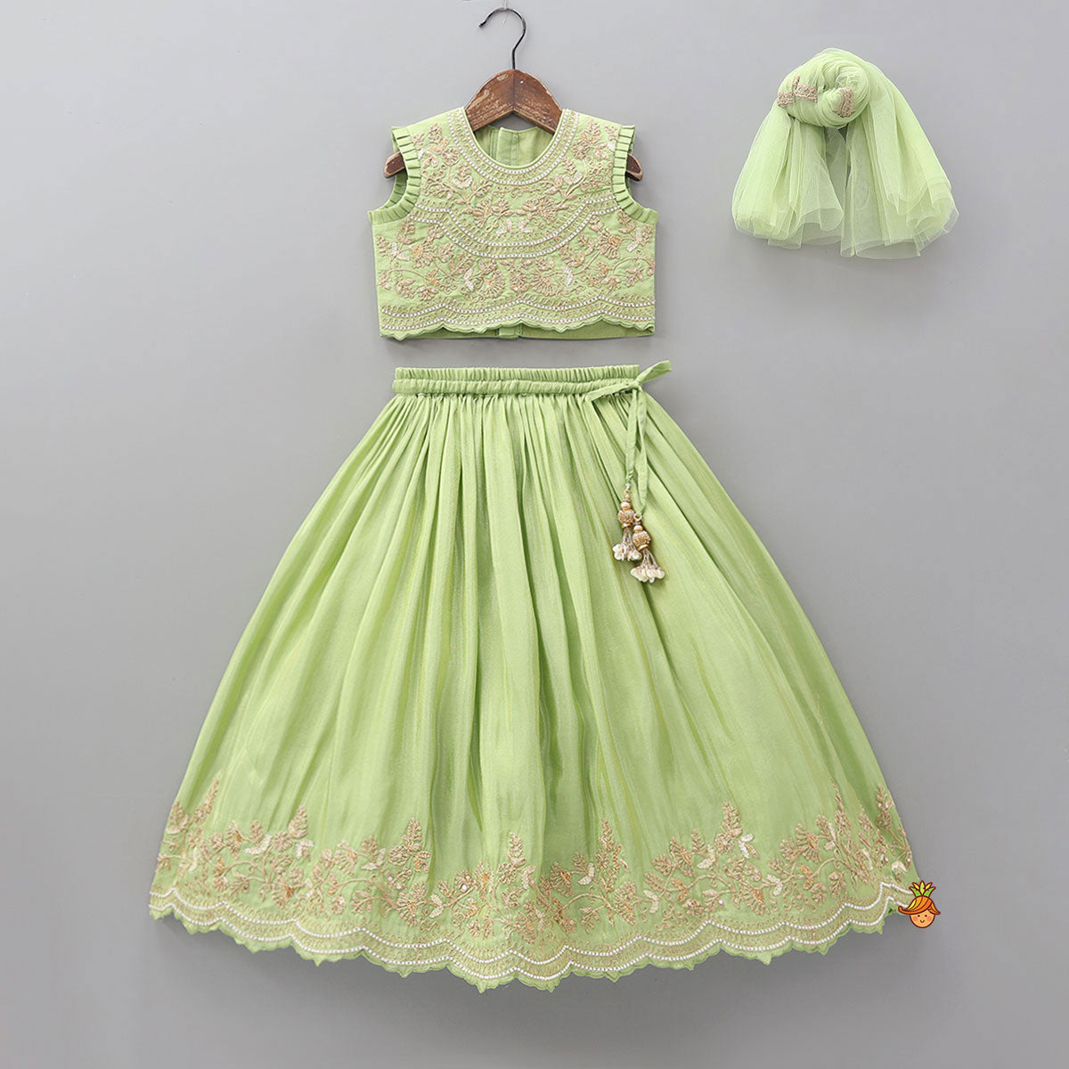Pre Order: Exquisite Threadwork And Sequin Embroidered Top With Lehenga And Dupatta