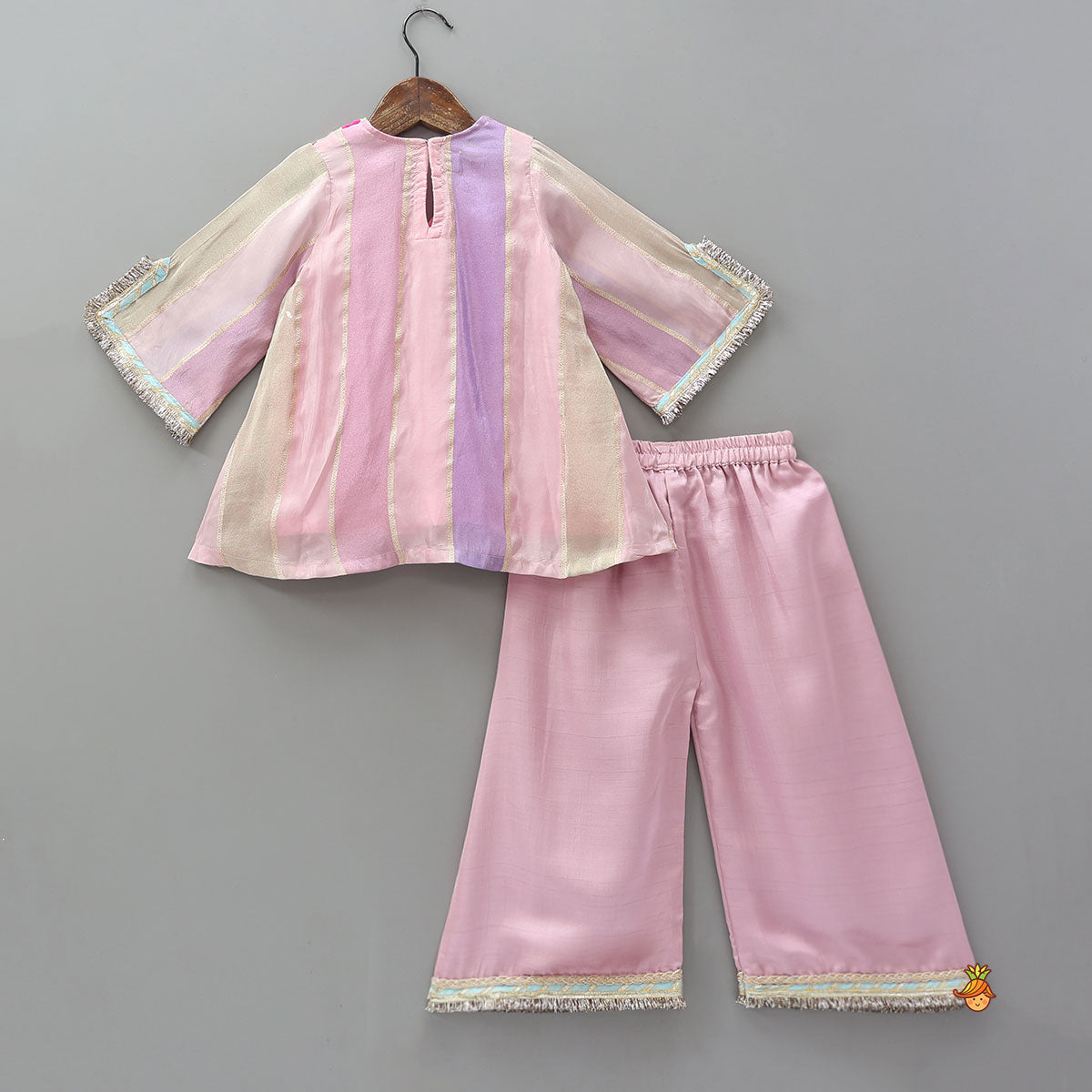 Pre Order: Lace Detailed A-Line Kurta With Farshi Salwar
