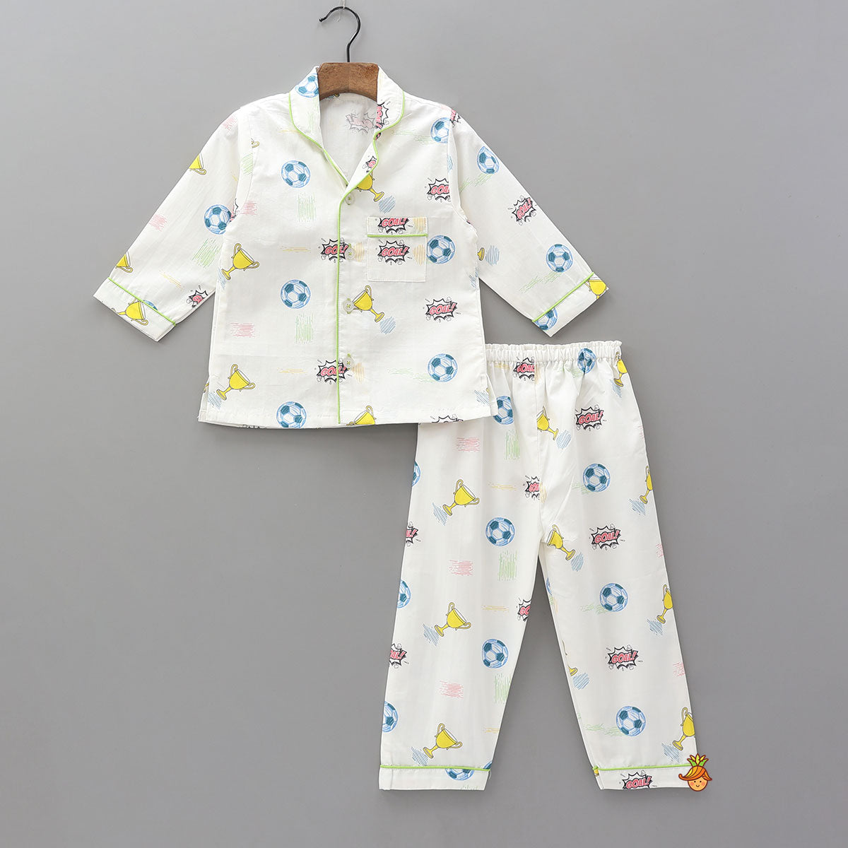 Pre Order: Sports-Themed Printed Cotton Sleepwear