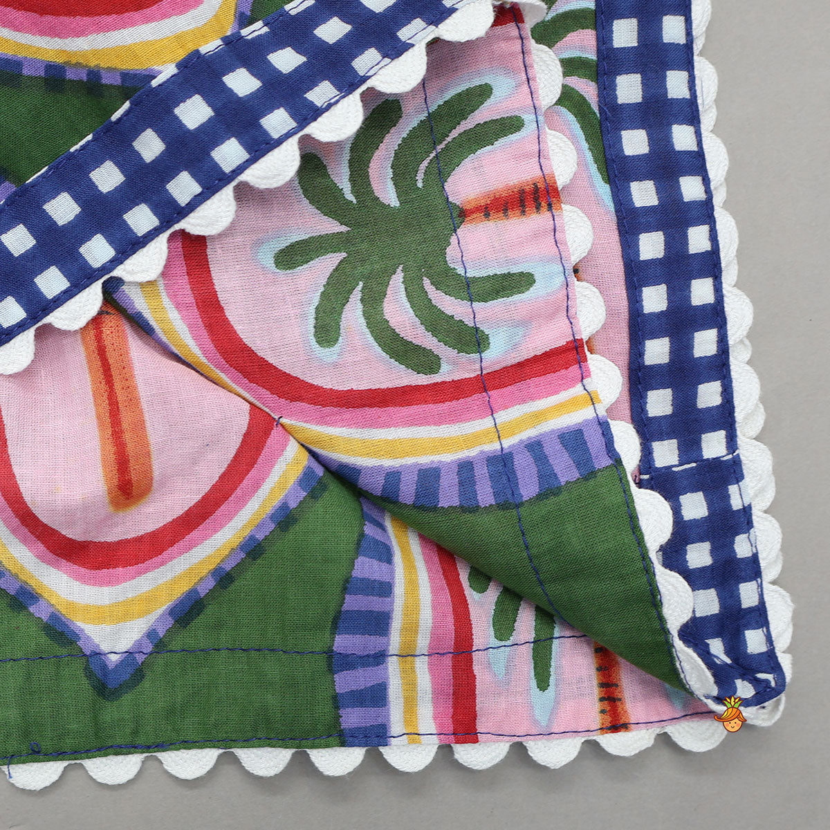 Pre Order: Tropical Tree Print Kaftan And Pyjama With Matching Tote Bag, Eye Mask And Scrunchie