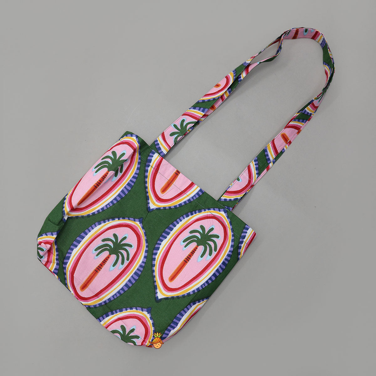 Pre Order: Tropical Tree Print Kaftan And Pyjama With Matching Tote Bag, Eye Mask And Scrunchie