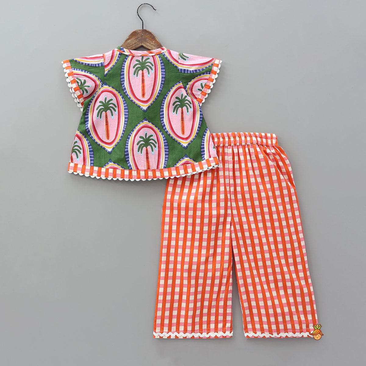 Pre Order: Tropical Tree Printed Sleepwear Set With Matching Tote Bag