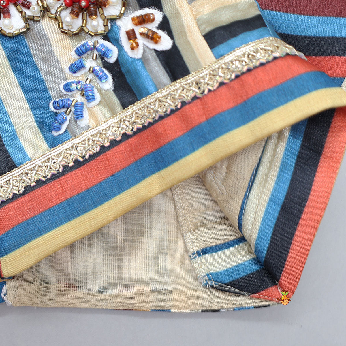 Pre Order: Intricately Embellished Flutter Sleeve Crop Top And Lehenga With Dupatta