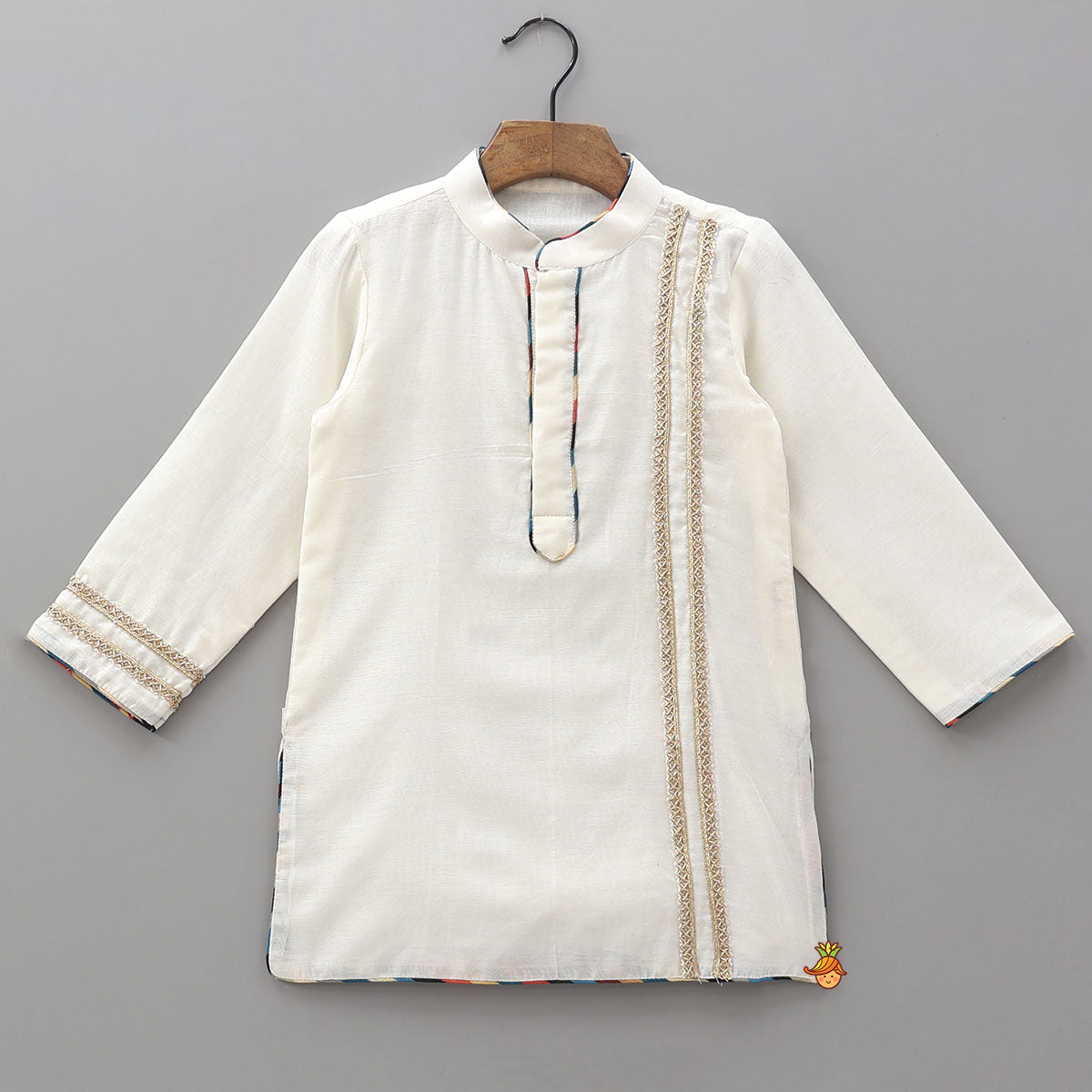 Pre Order: Lace Work Kurta And Matching Dhoti