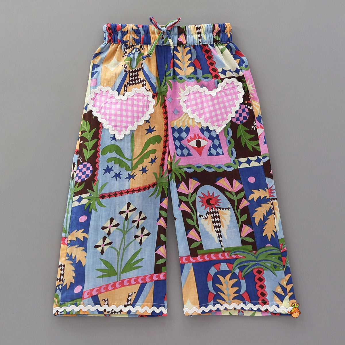 Pre Order: Whimsical Printed Sleepwear Set With Tote Bag, Eye Mask And Scrunchie