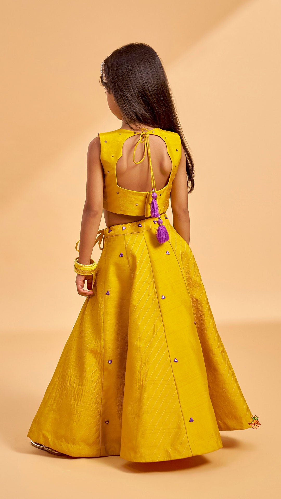 Sequins And Thread Embroidered Crop Top With Lehenga