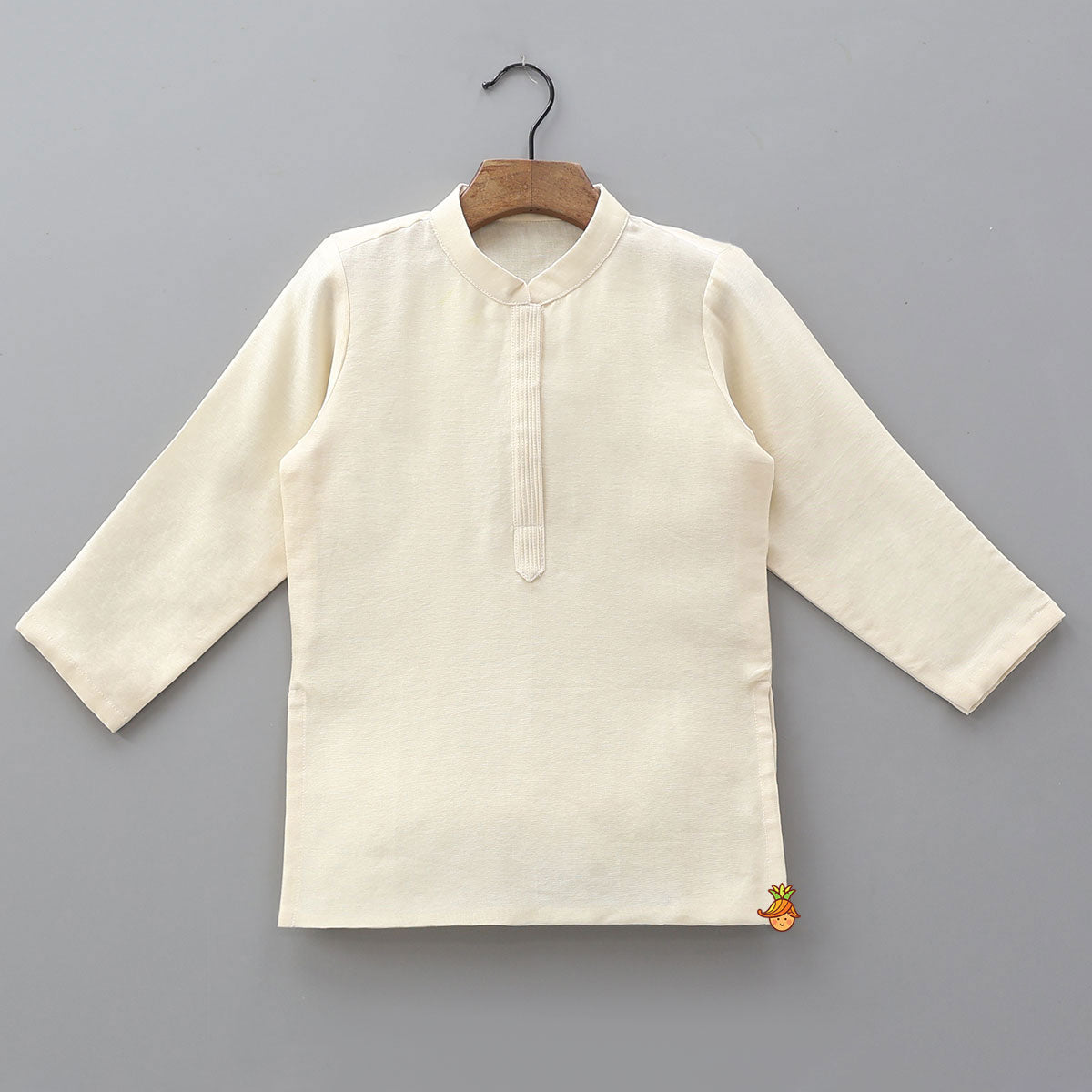 Pre Order: Pin Tuck Front Placket Kurta With Hand Embroidered Jacket And Pleated Dhoti