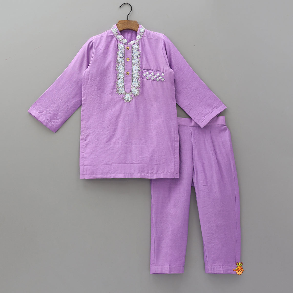 Pre Order: Exquisite Floral Bead And Sequin Embroidered Kurta And Pyjama