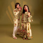 Triple Layered Printed Top And Lehenga twinning model image 2