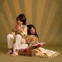 Triple Layered Printed Top And Lehenga twinning model image 3