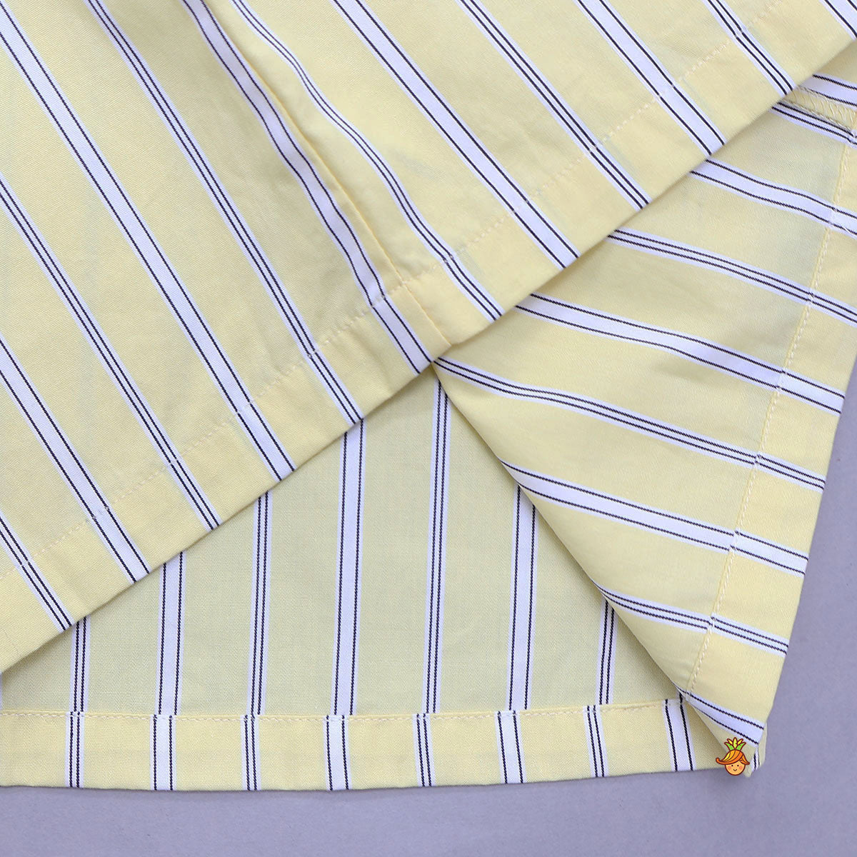 Pre Order: Stripe Printed Notch Collar Top And Shorts