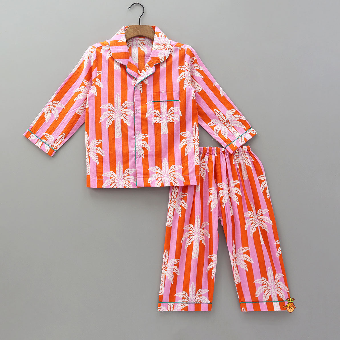Pre Order: Trees Stripe Printed Patch Pocket Sleepwear