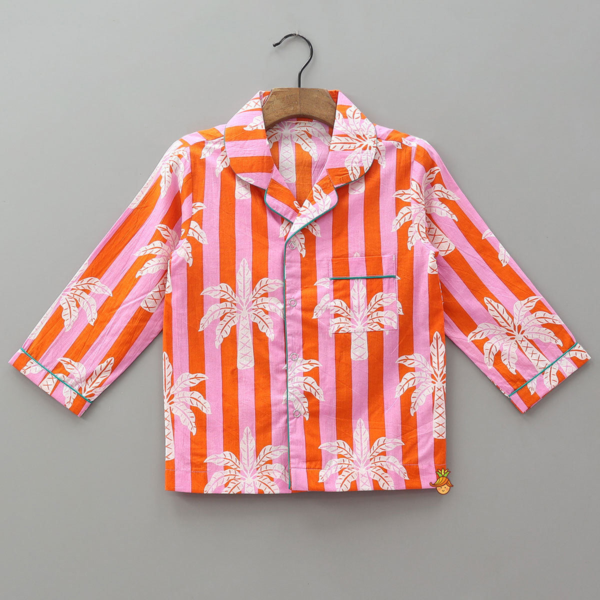 Pre Order: Trees Stripe Printed Patch Pocket Sleepwear