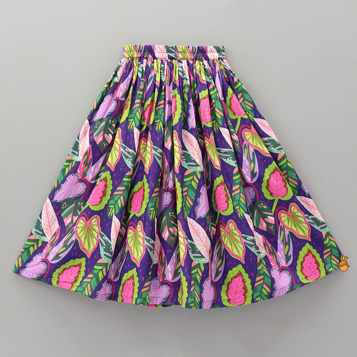 Pre Order: Digital Printed Hand Pleated Crop Top And Lehenga