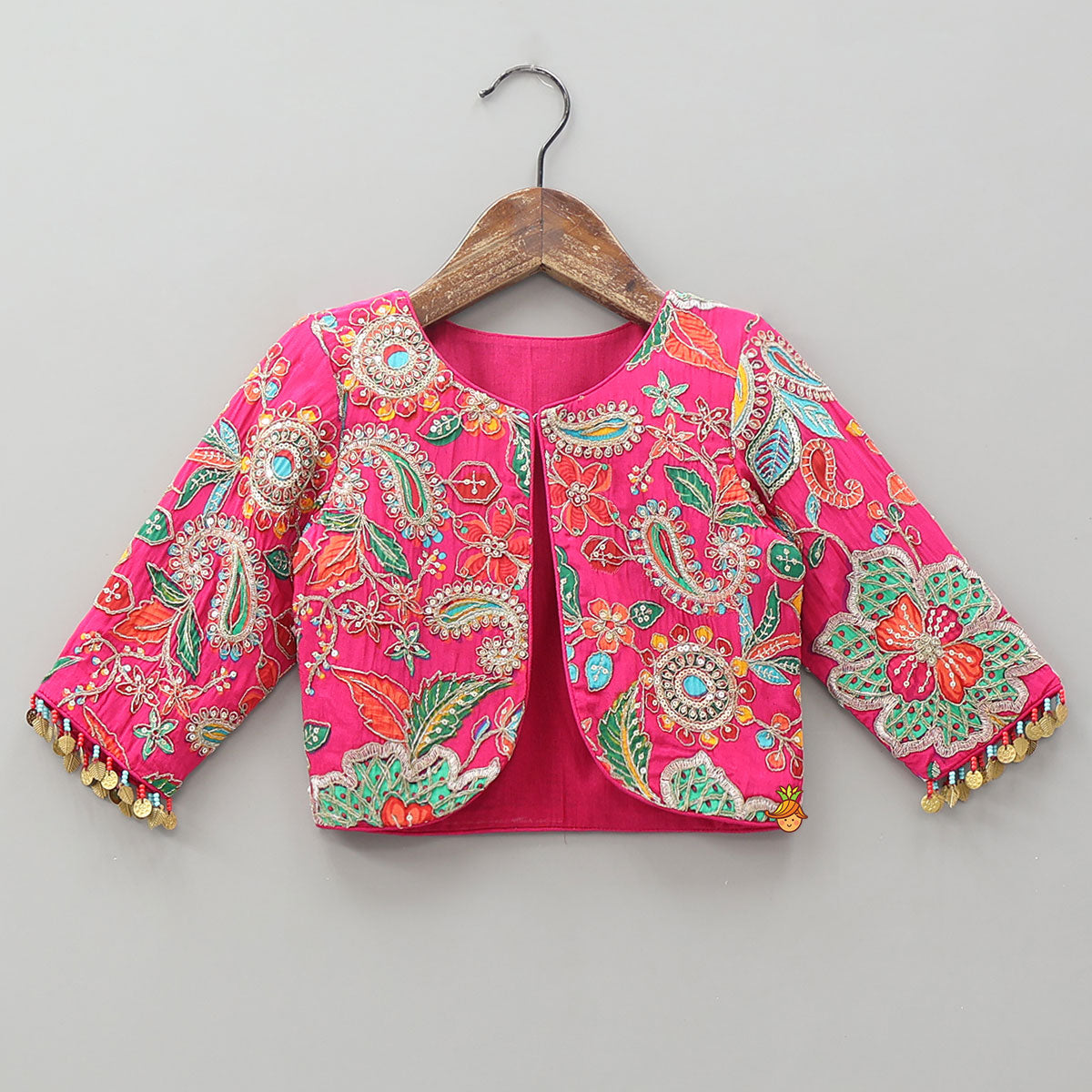 Pre Order: Top With Heavy Embroidered Jacket And Lehenga With Contrasting Dupatta