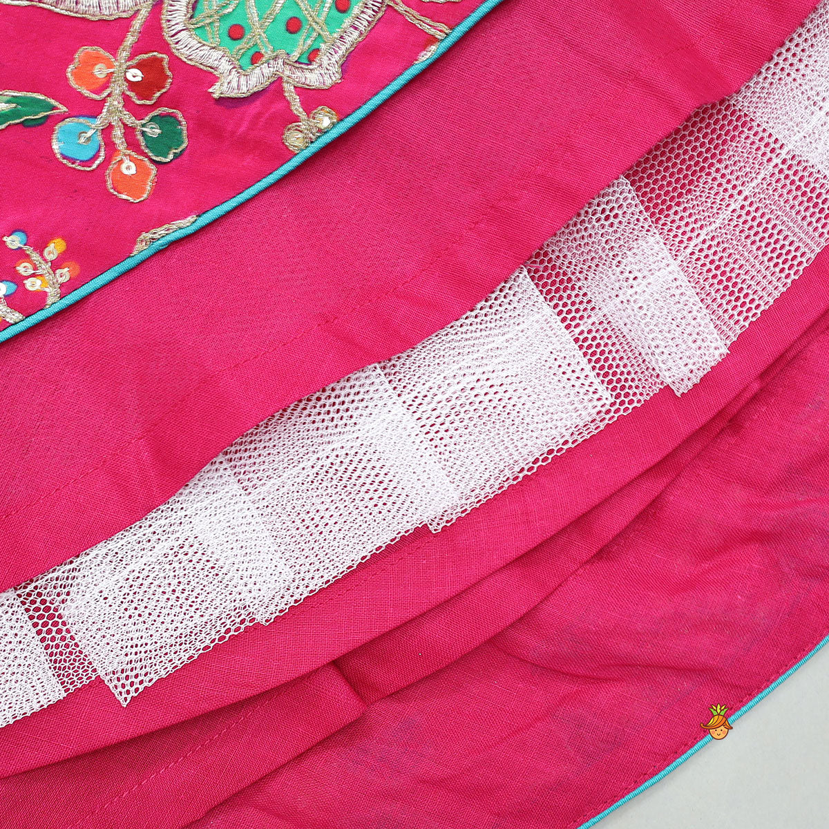 Pre Order: Top With Heavy Embroidered Jacket And Lehenga With Contrasting Dupatta