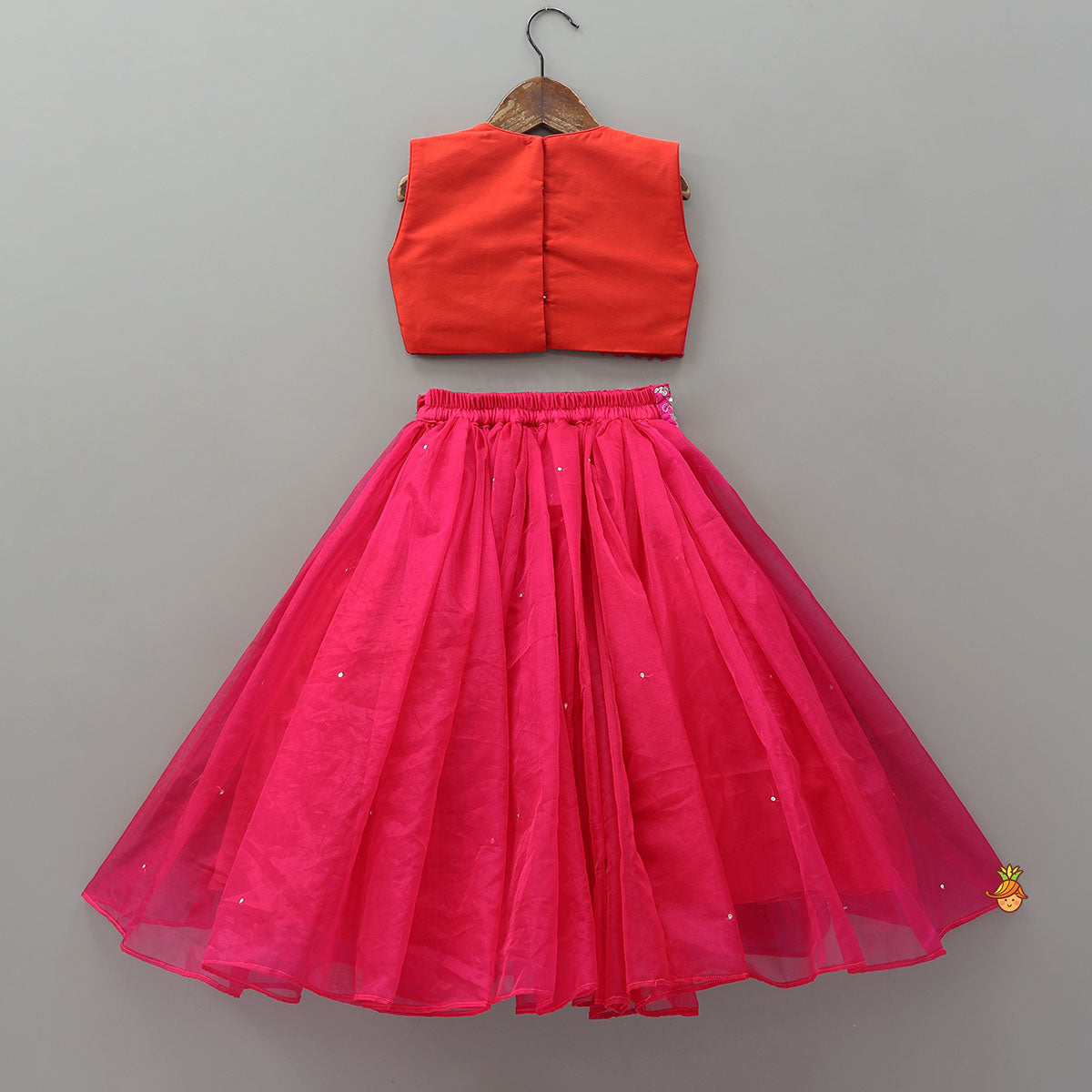 Sequined Embroidered Crop Top And Lehenga With Dupatta