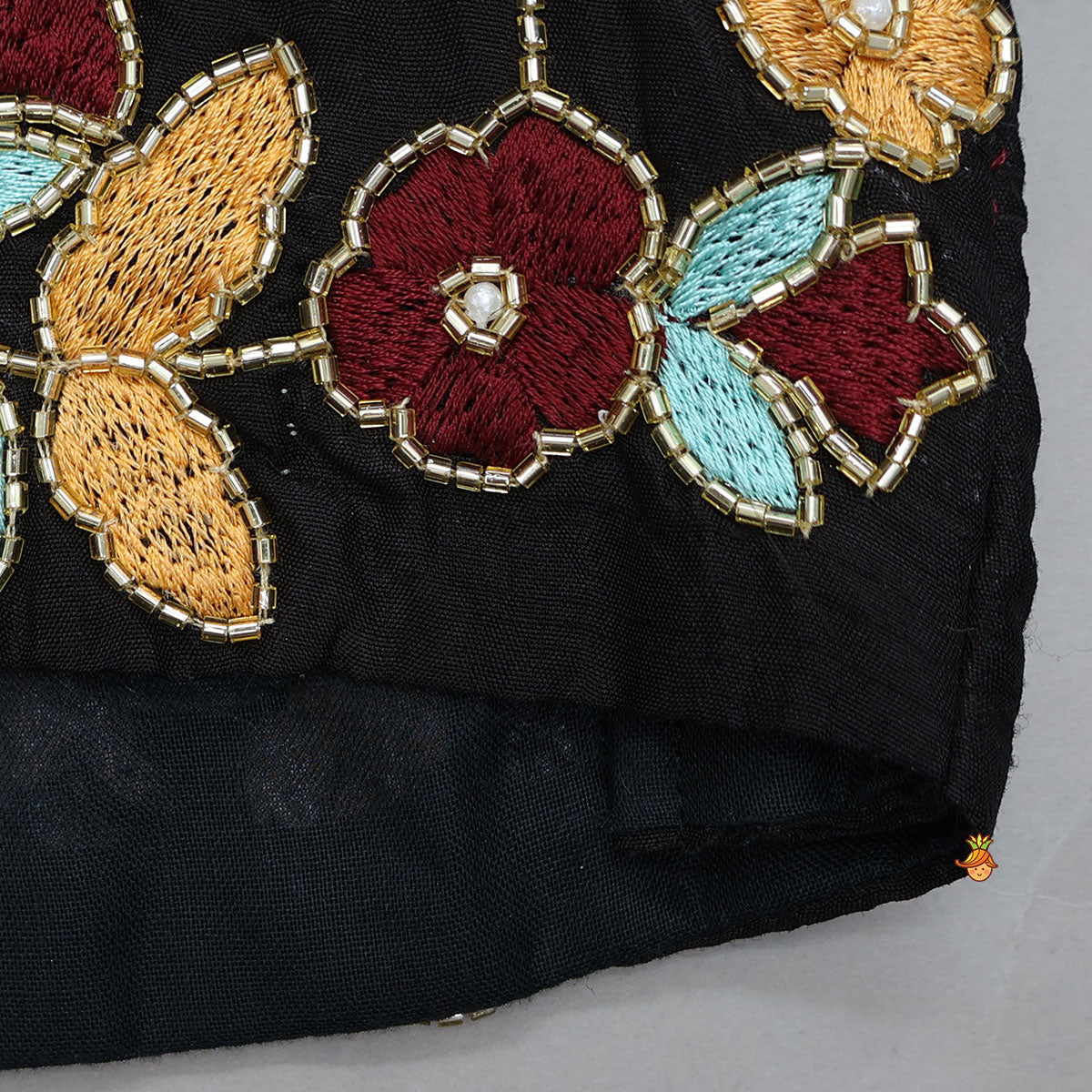 Pre Order: Exquisite Floral Embroidered Embellished Crop Top With Lehenga