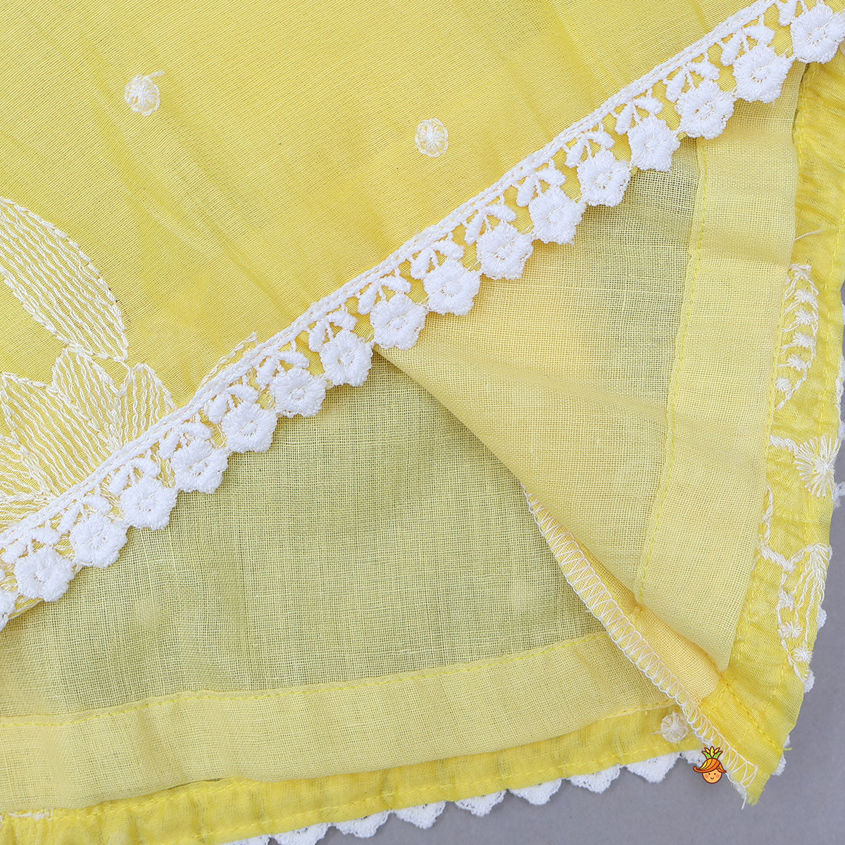 Pre Order: Thread Embroidered Tie-Up Strap Kurti And Palazzo
