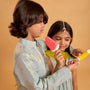 Layered Shimmery Kurti And Sharara With Contrasting Dupatta twinning model image 2