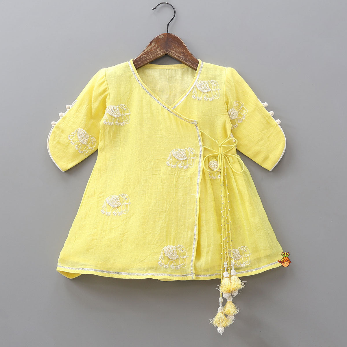 Angarkha Style Kurti And Sharara With Net Dupatta