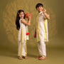 Tassels And Embroidered Patchwork Detailed Striped Top And Palazzo twinning model image 1