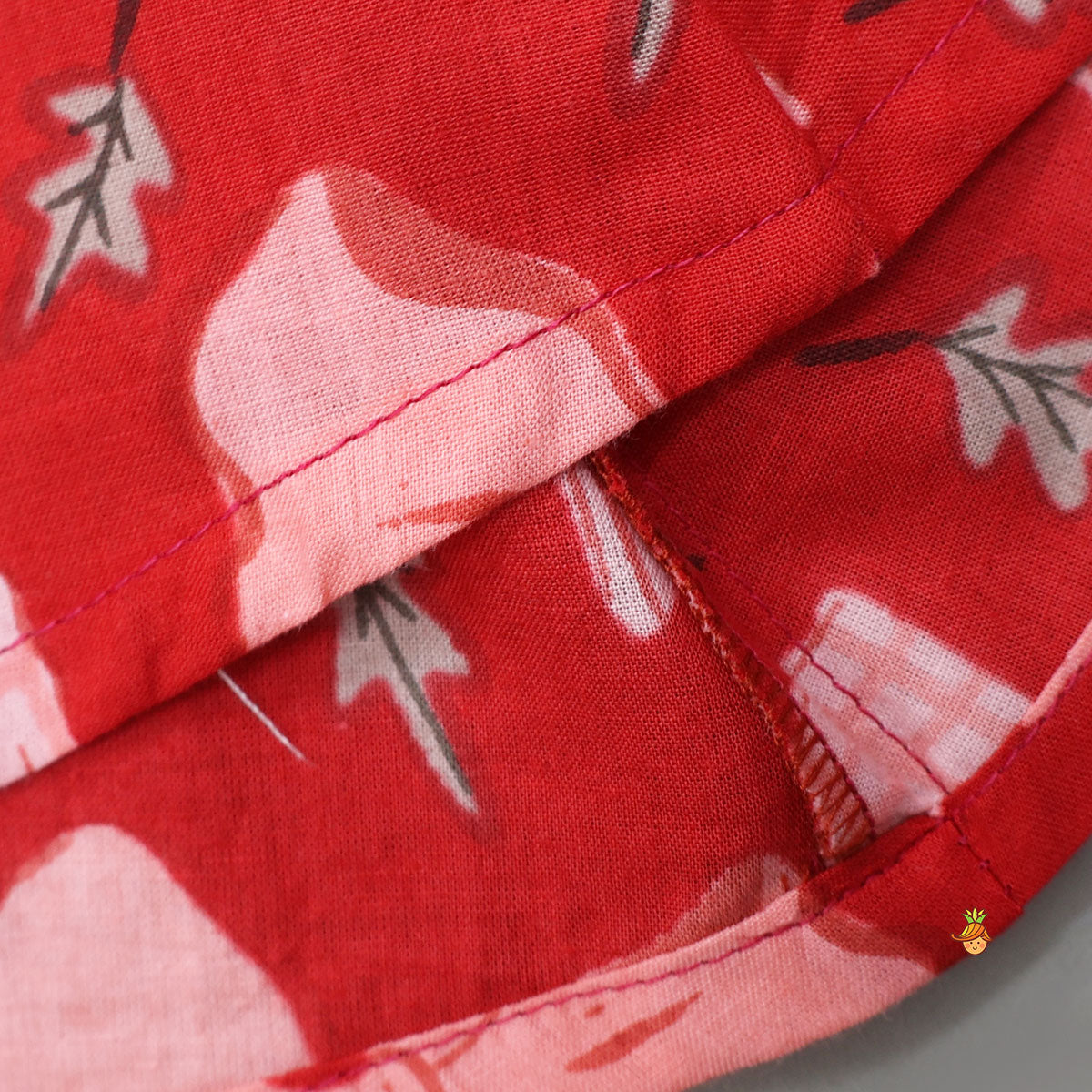 Pre Order: Hand Block Printed Sleepwear Set With Scalloped Lace Details
