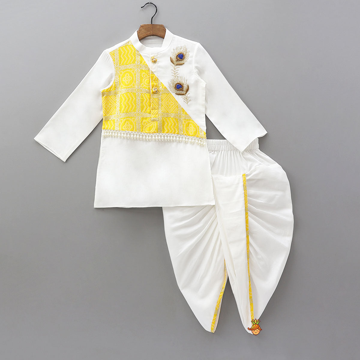 Pre Order: Patch Work Kurta And Dhoti