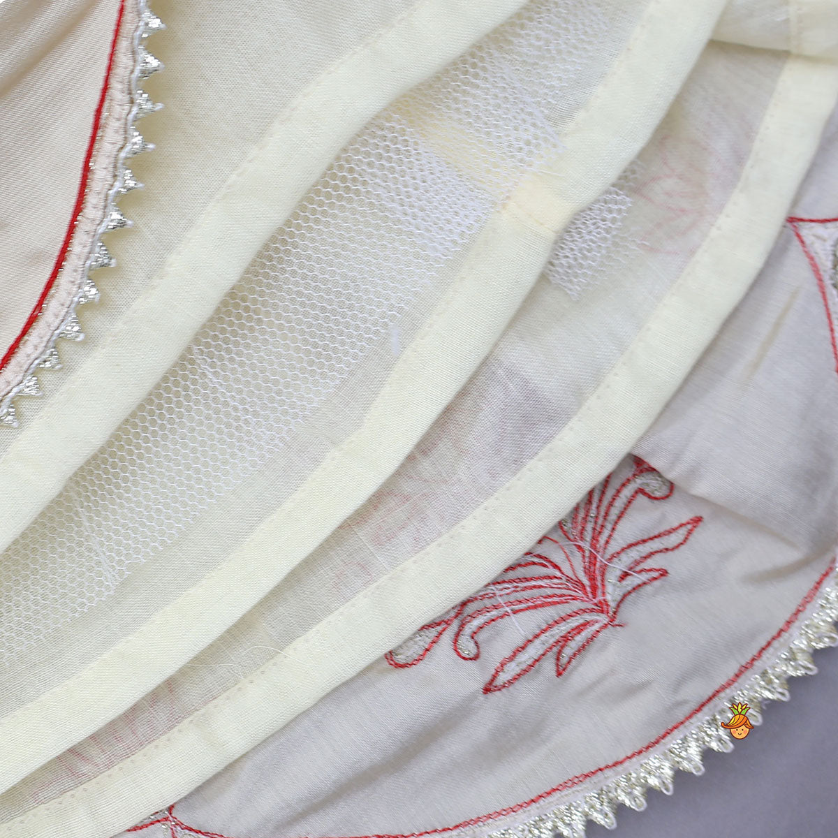 Pre Order: Hand Dori Embroidered Faux Mirror Detailed Peplum Top And Lehenga