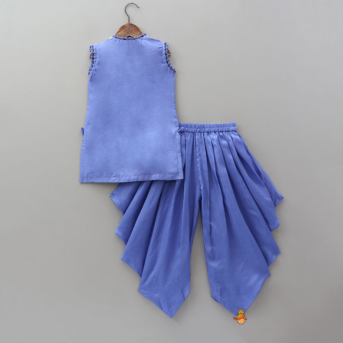 Tribal Inspired Embroidered Kurti With Tulip Dhoti Pants