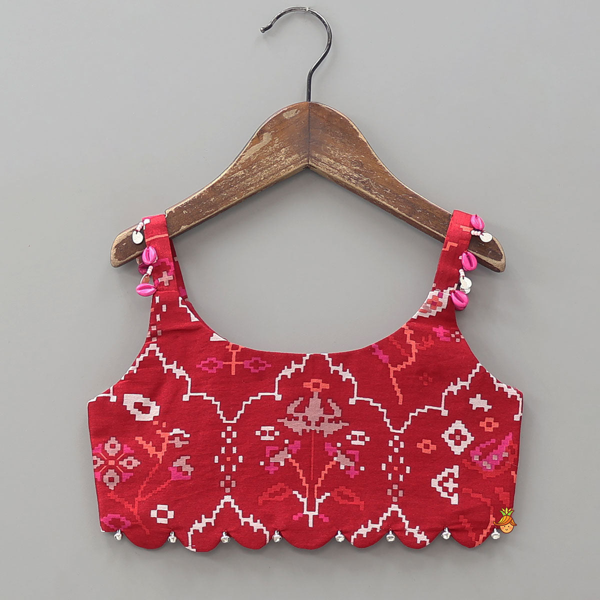 Pre Order: Scalloped Crop Top And Lehenga