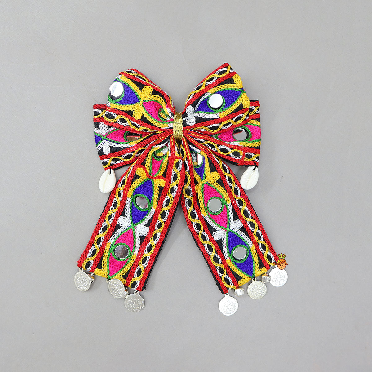 Mirror Work Colourful Bow Hair Clip