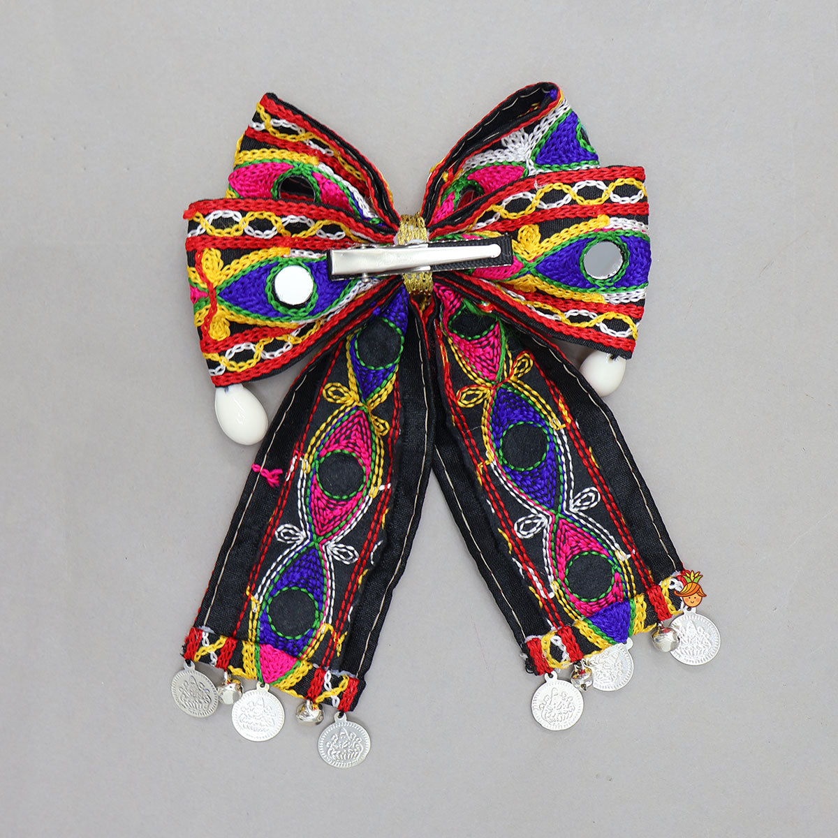 Mirror Work Colourful Bow Hair Clip