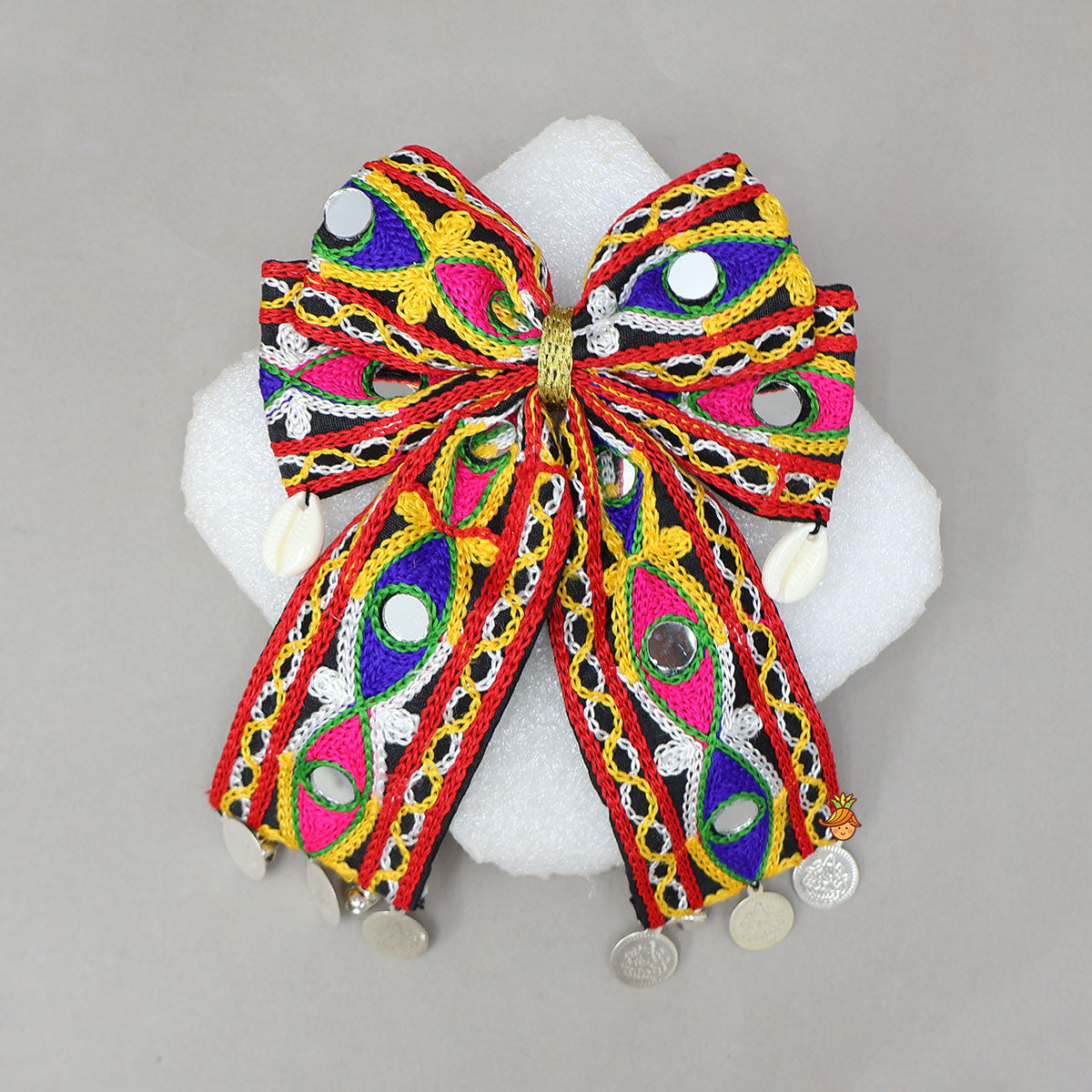 Mirror Work Colourful Bow Hair Clip