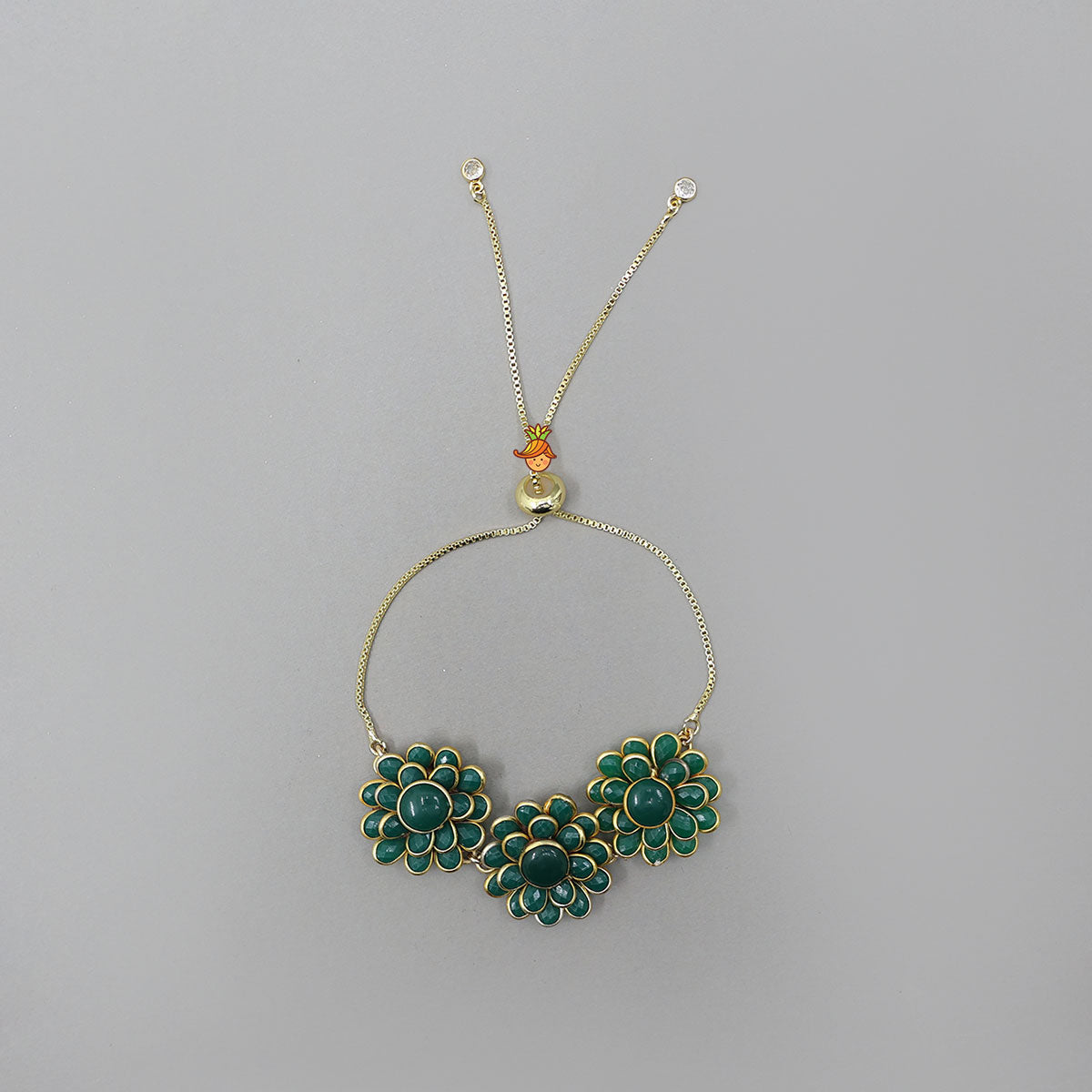 Triple Flower Adjustable Bracelet