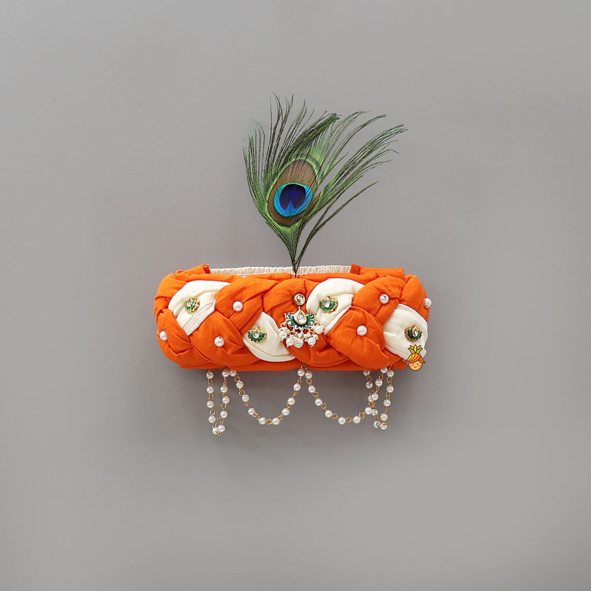 Elegant Braided Headband With Detachable Mor Pankh