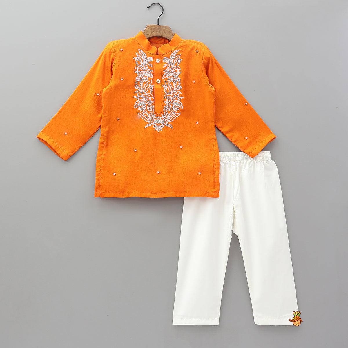 Pre Order: Faux Mirror Work Ethnic Kurta And Pyjama