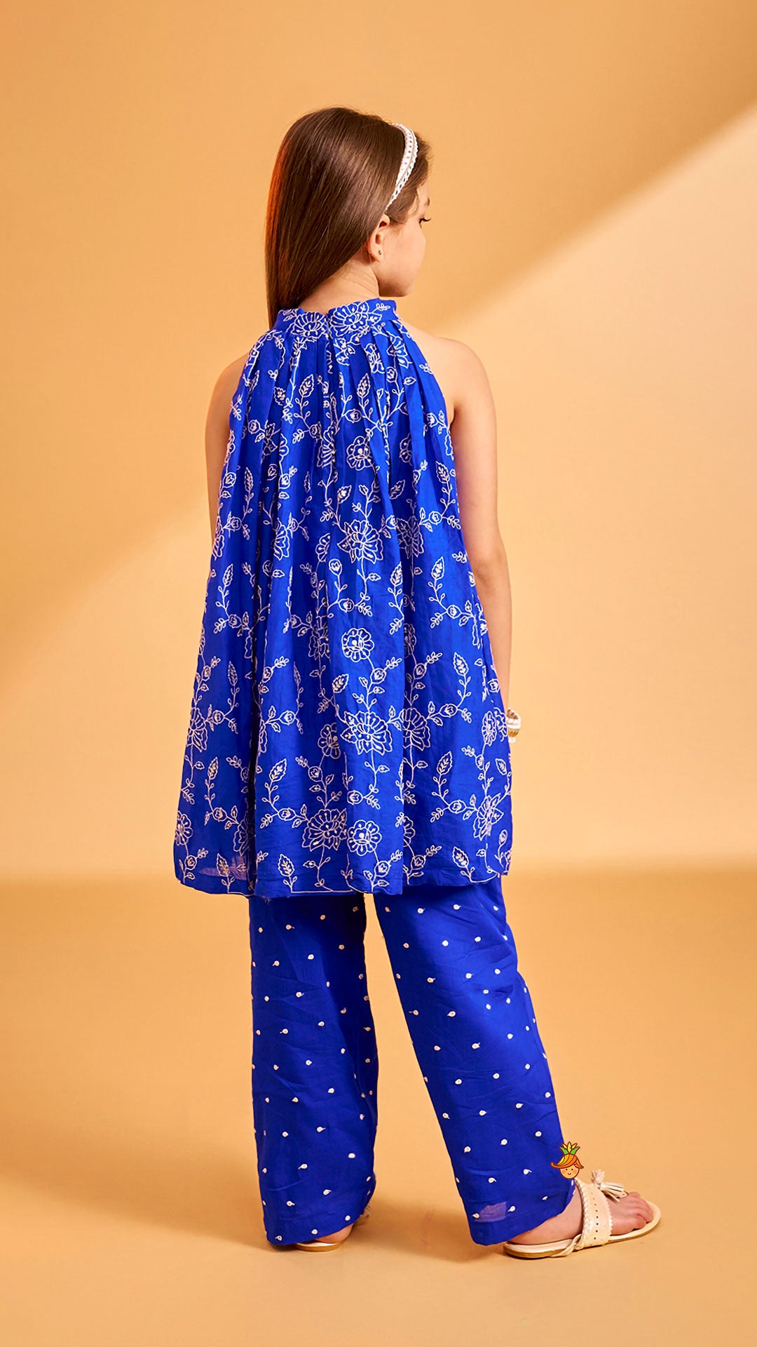 Pre Order: Thread Embroidered Flared Kurti And Pant
